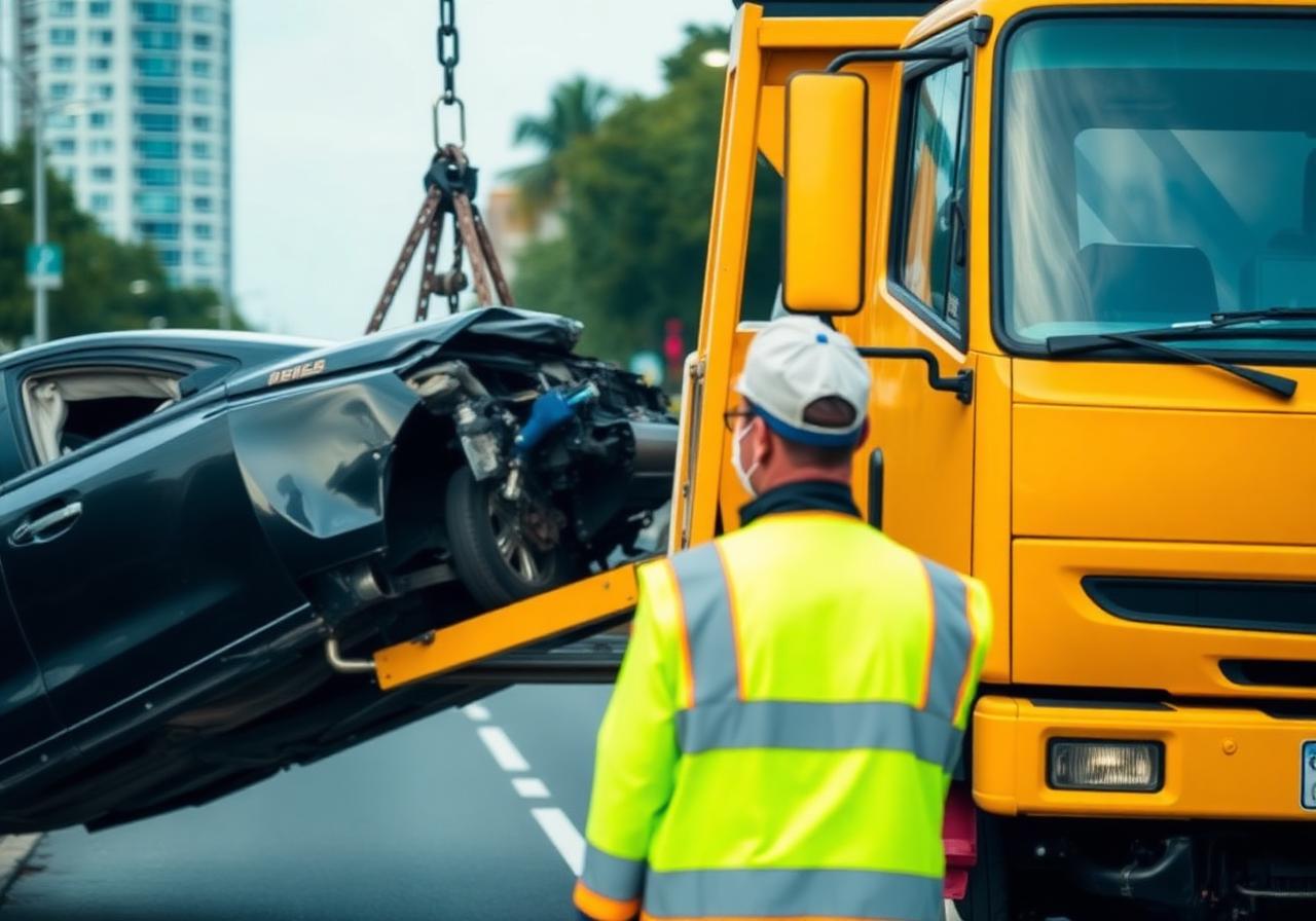 Gotcha Towing operator recovering a damaged vehicle in Pretoria